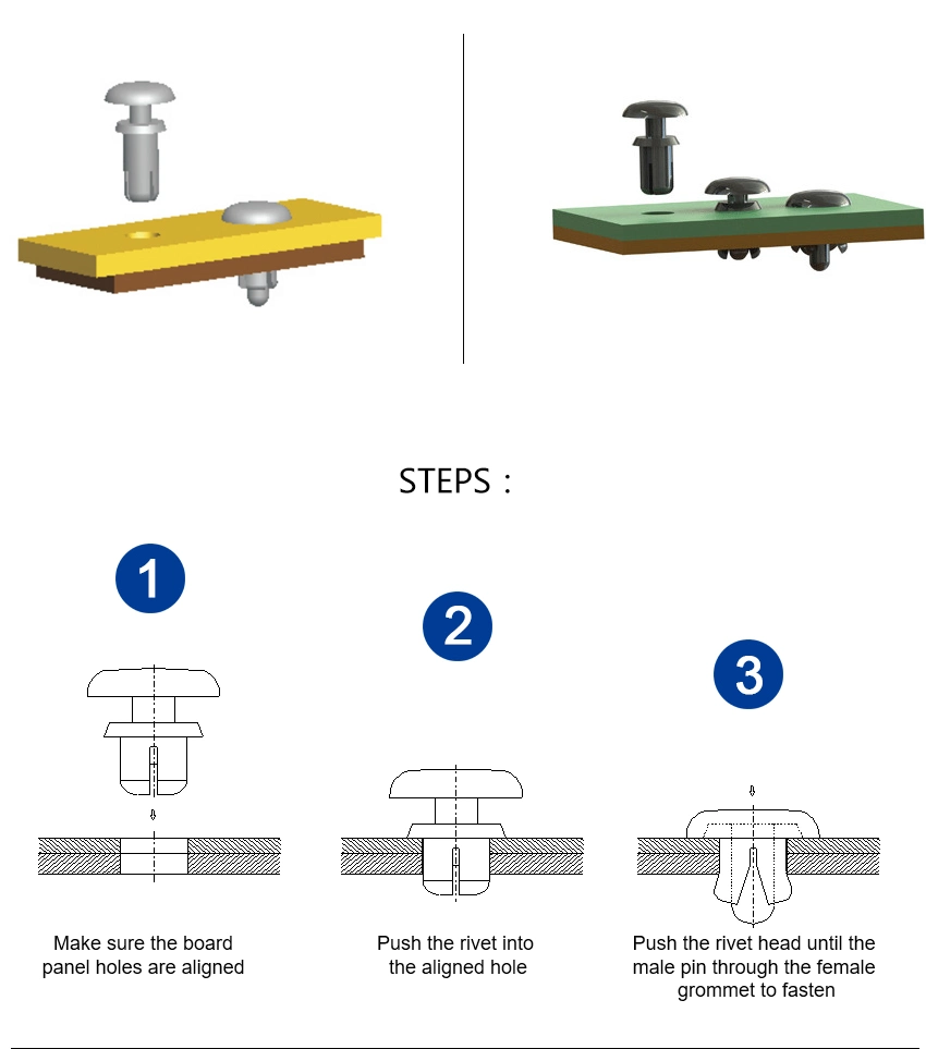 Plastic Injection Push Snap Fastener